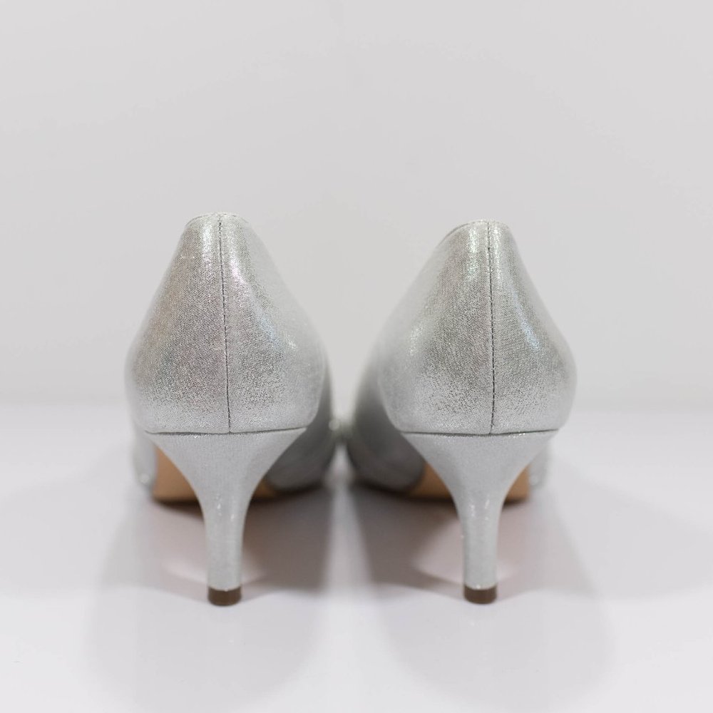 Nina Chezare Metallic Peep Toe Wedding Pumps - Picture 9 of 15